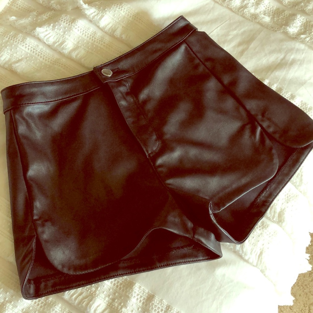 Black Leather Shorts
